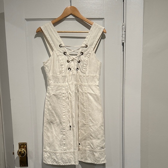 J. Crew Dresses & Skirts - J. Crew White linen Lace-Up Dress